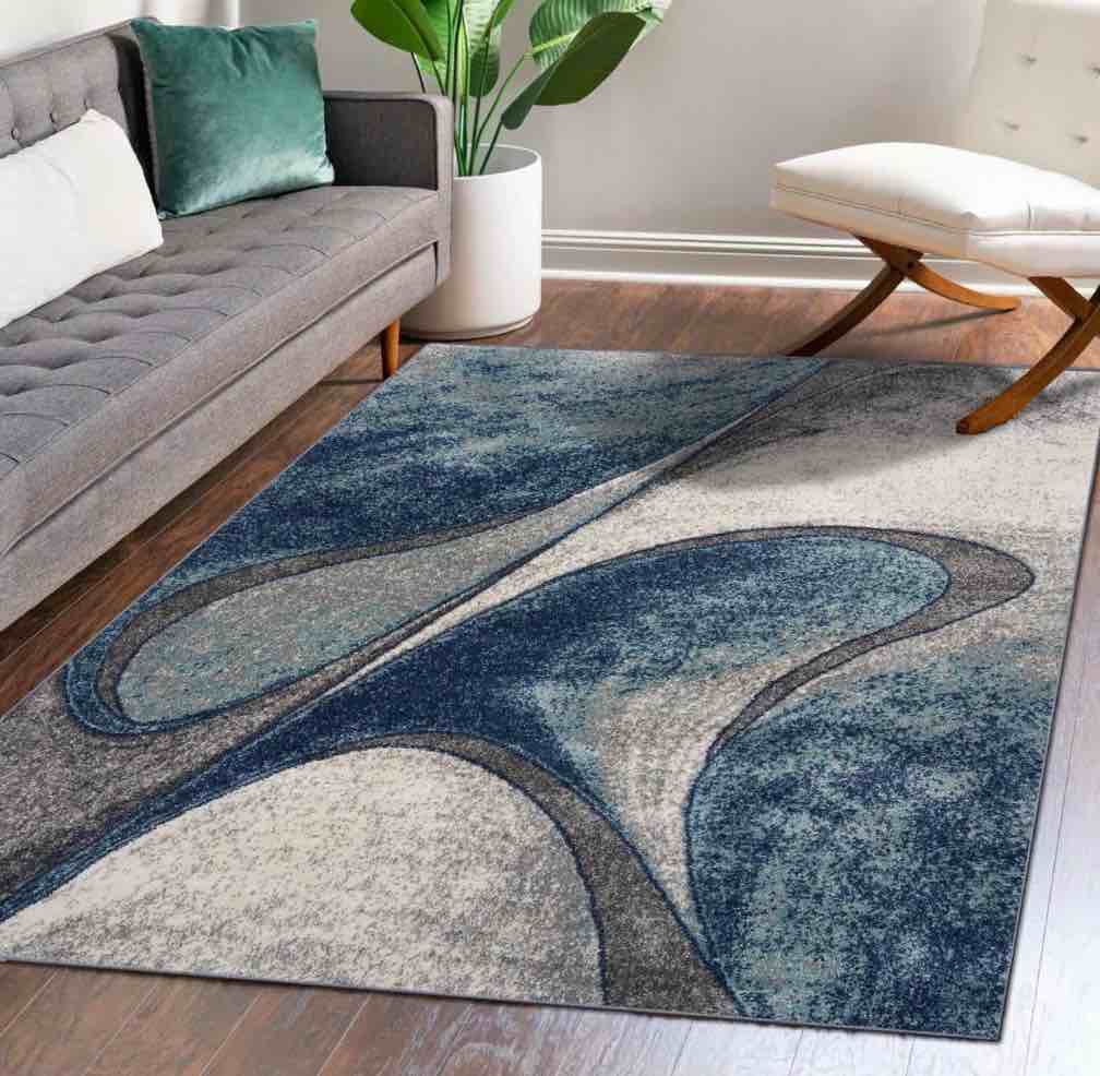 Luxe Weavers Tower Hill Abstract Area Rug Blue 8x10