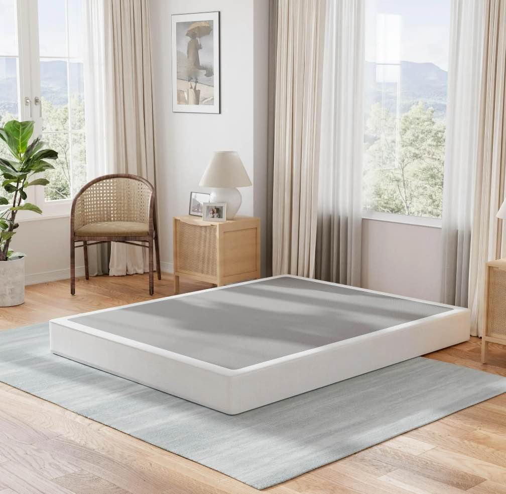 ULIESC 7 Inch Full Size Box Spring, Full Box Spring Only, Metal Box Spring Full with Fabric Cover, Sturdy Mattress Foundation, Noise Free, Non-Slip, Easy Assembly