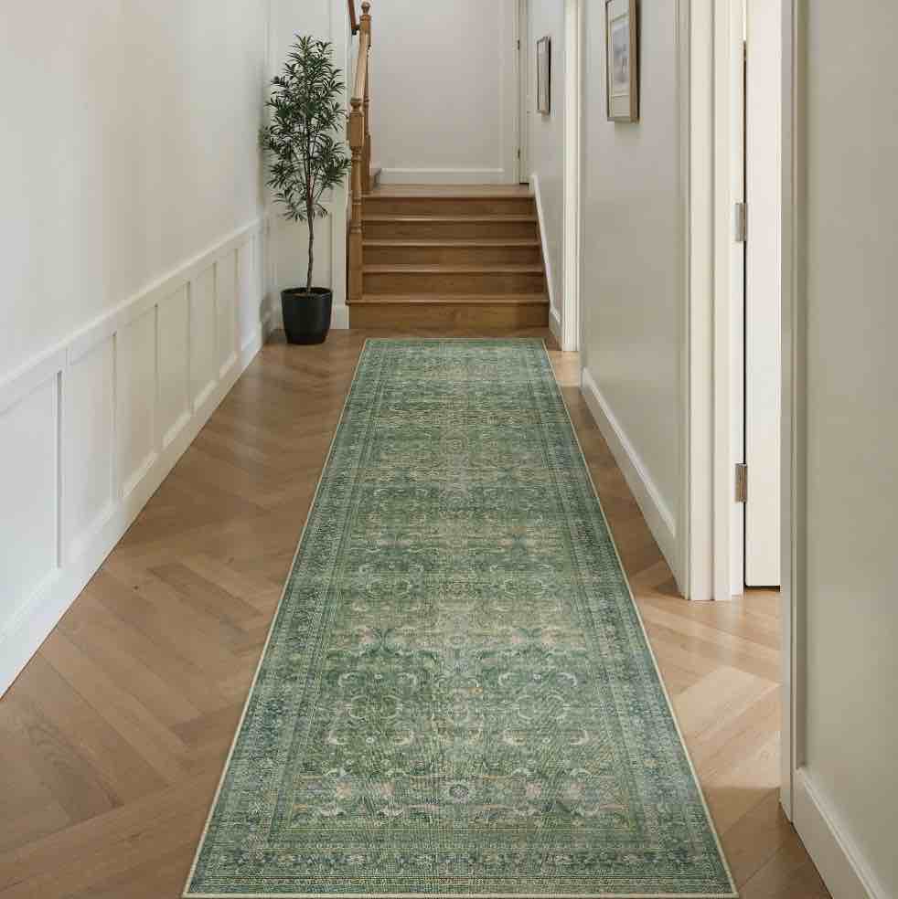 WIPONKEN 2x8 Runner Rugs for Living Room Bedroom Dining Room Office Farmhouse, Machine Washable Non Slip Vintage Persia Rug