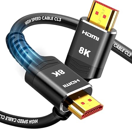 Highwings HDMI Cables 15FT Long, 8K Ultra High Speed HDMI 2.1 Cable [in-Wall CL3 Rated, 48Gbps] 8K@60 4K@120Hz/144Hz, HDMI Cord eARC HDCP 2.2&2.3, Compatible for Xbox/HDTV/PS5/RTX 3080 3090 and More
