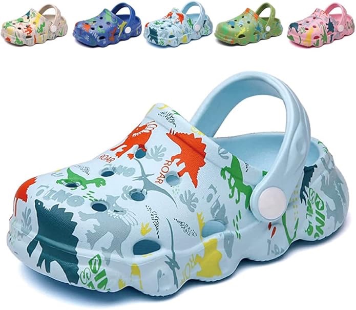 Size 1 Kids Clogs Boys Girls Toddler Dinosaur Slip on Slide Garden Shoes Cartoon Beach Pool Kids Clog Sandals Slippers Water Clogs, size 1