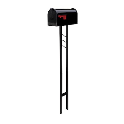 Architectural Mailboxes Mailbox-To-Go All-in-One Medium Steel Mailbox & Post Combo Black MC11KITBAM