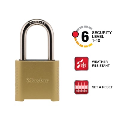 Master Lock 2 in. W Hardened Steel Resettable Combination Padlock