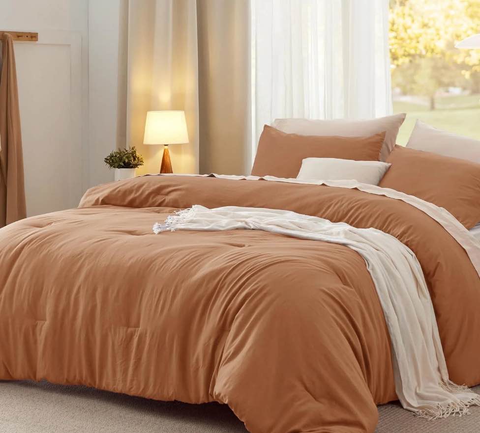 Cozy Comfort King Comforter Bedding Set, Caramel Comforter Set for All Seasons, 1 Lightweight Prewashed Comforter ,King,Caramel