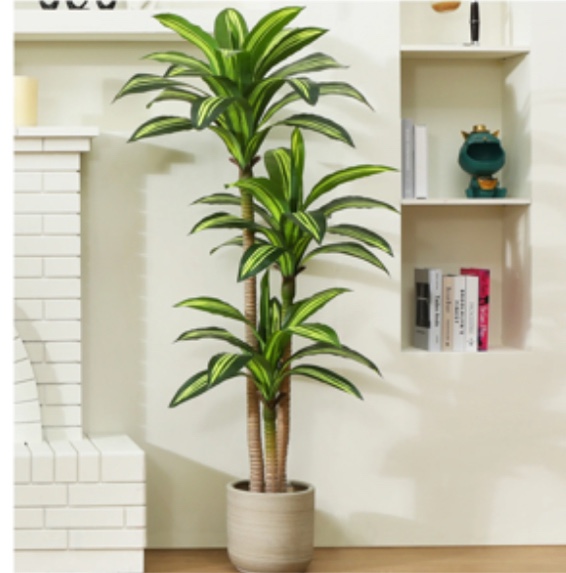 Artificial Plants, 5ft Fake Dracaena Tree in Black Plastic Pot, Faux Plants Indoor Outdoor Decor, Silk Plants for Home Decor Office Porch Patio Perfect Housewarming Gift
