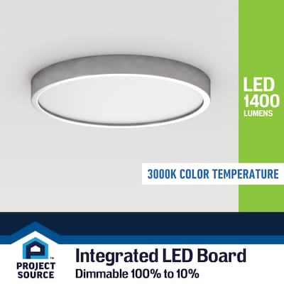 Project Source 1288223 LED Edgelit 1 Count Brushed Nickel Finish Frosted Shade
