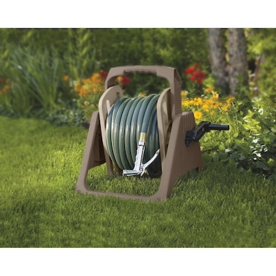 suncast hose handler 100 foot portable tote or wall mountable garden hose reel