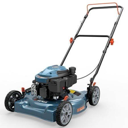 SENIX 20in Gas Lawn Mower 144cc 4-Cycle Engine 5-Position Height Adjustment Push Mower with Side Discharge LSPG-L5