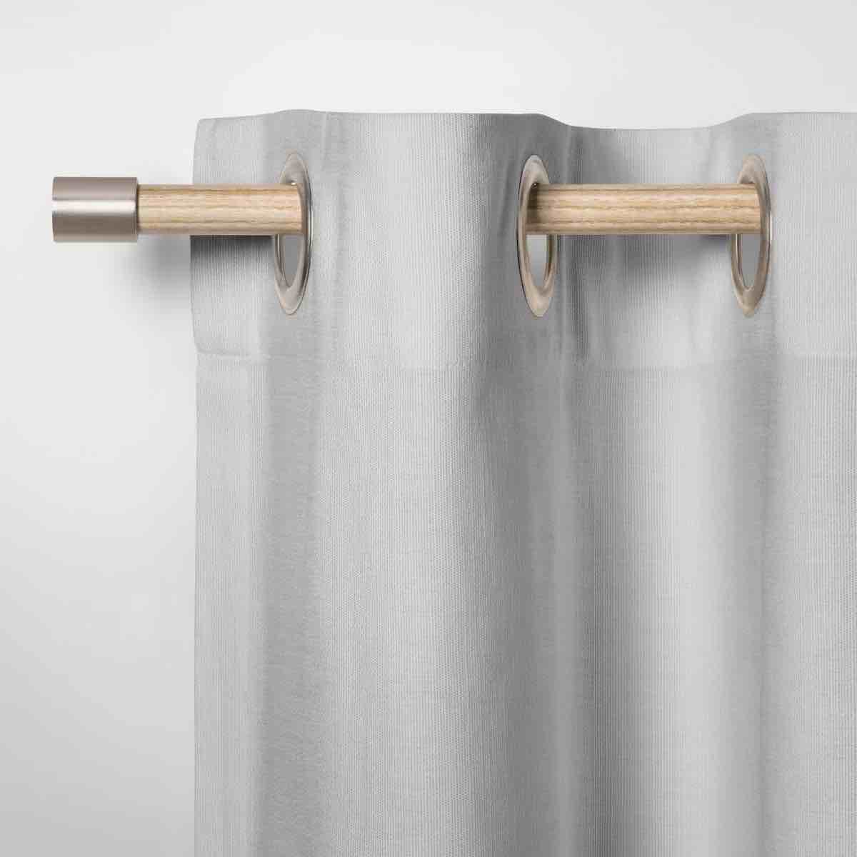48 - 84" Brushed Nickel Finial Kids' Curtain Rod Natural Wood - Pillowfort™: Adjustable Metal Rod for Kids Room
