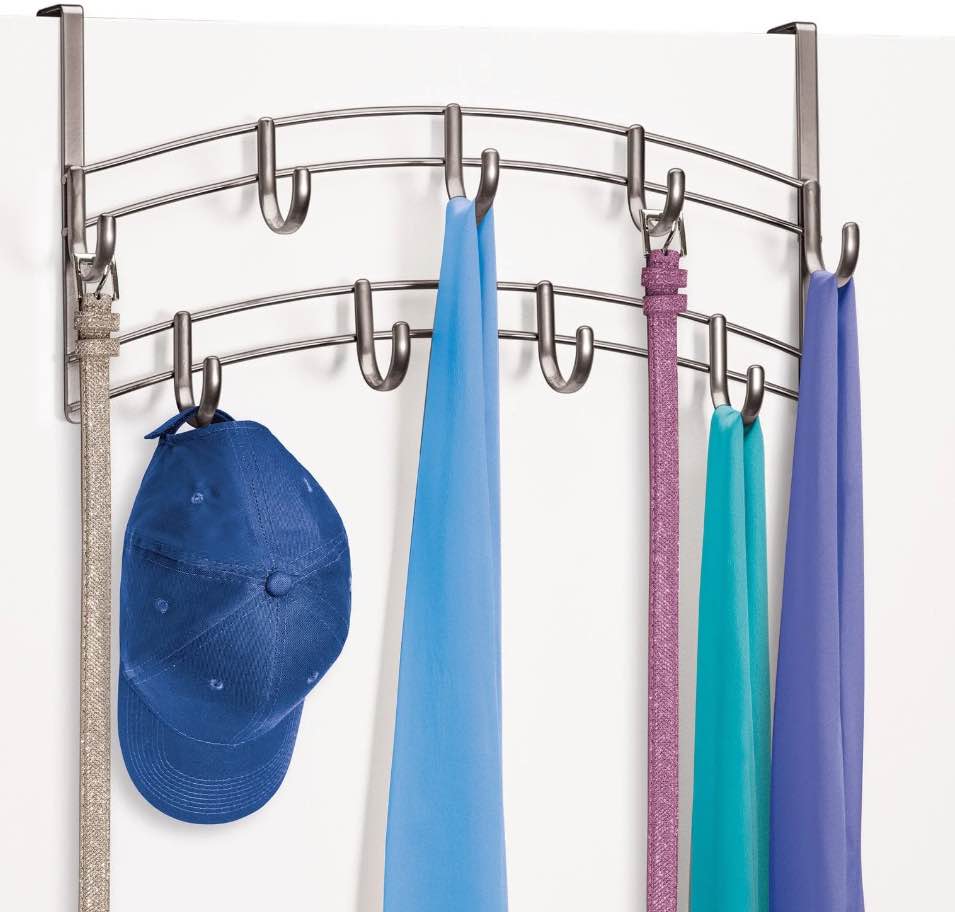 LYNK PROFESSIONAL® HOME™ Over Door Hooks Rack - 9 Hook Over Door Hanger - Over Door Towel Rack - Hanging Towels or Clothes - Bathroom, Bedroom or Laundry Room - Lifetime Ltd. Warranty - Platinum
