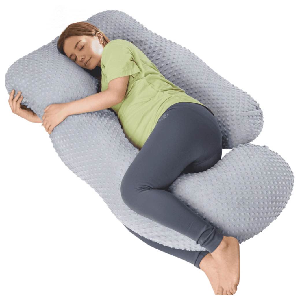 Cshidworld U-Shaped Ergonomic Full Body Pregnancy Pillow for Side Sleeper, Gray