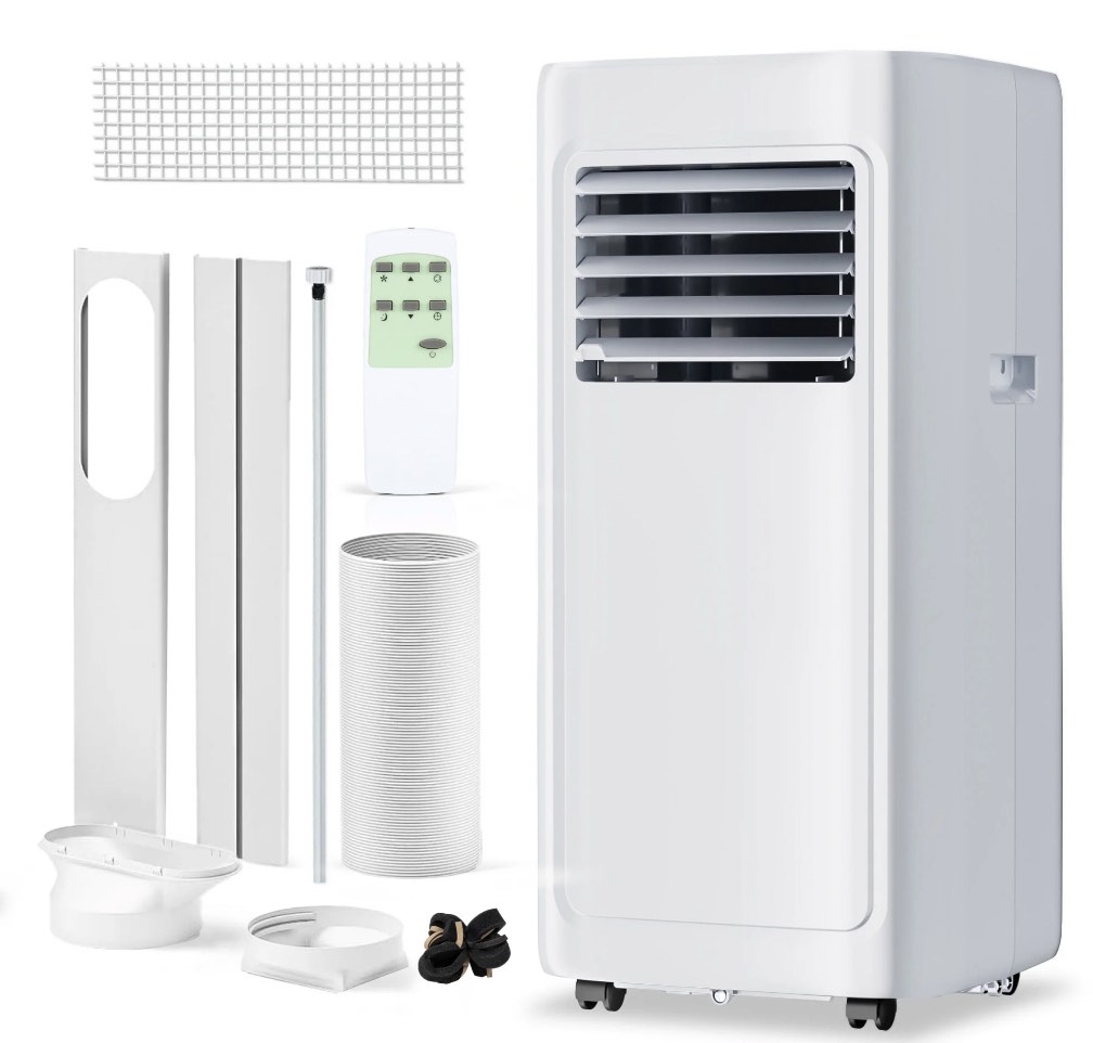 Simzlife Portable Air Conditioner 10,000 BTU Ashrae , Dehumidifier, Fan,Cool, 3 in 1 AC with Remote Control