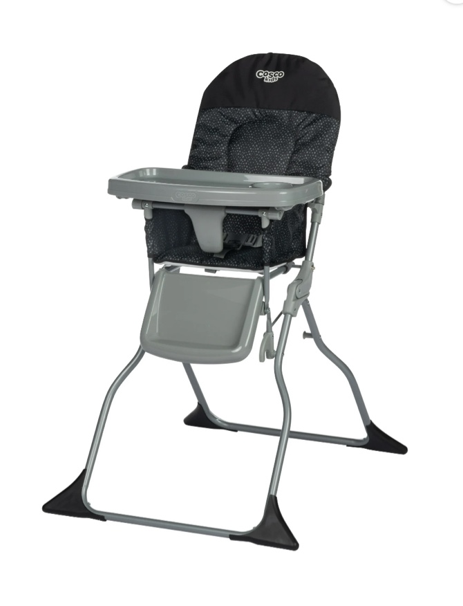 cosco kids simple fold high chair, noir dot