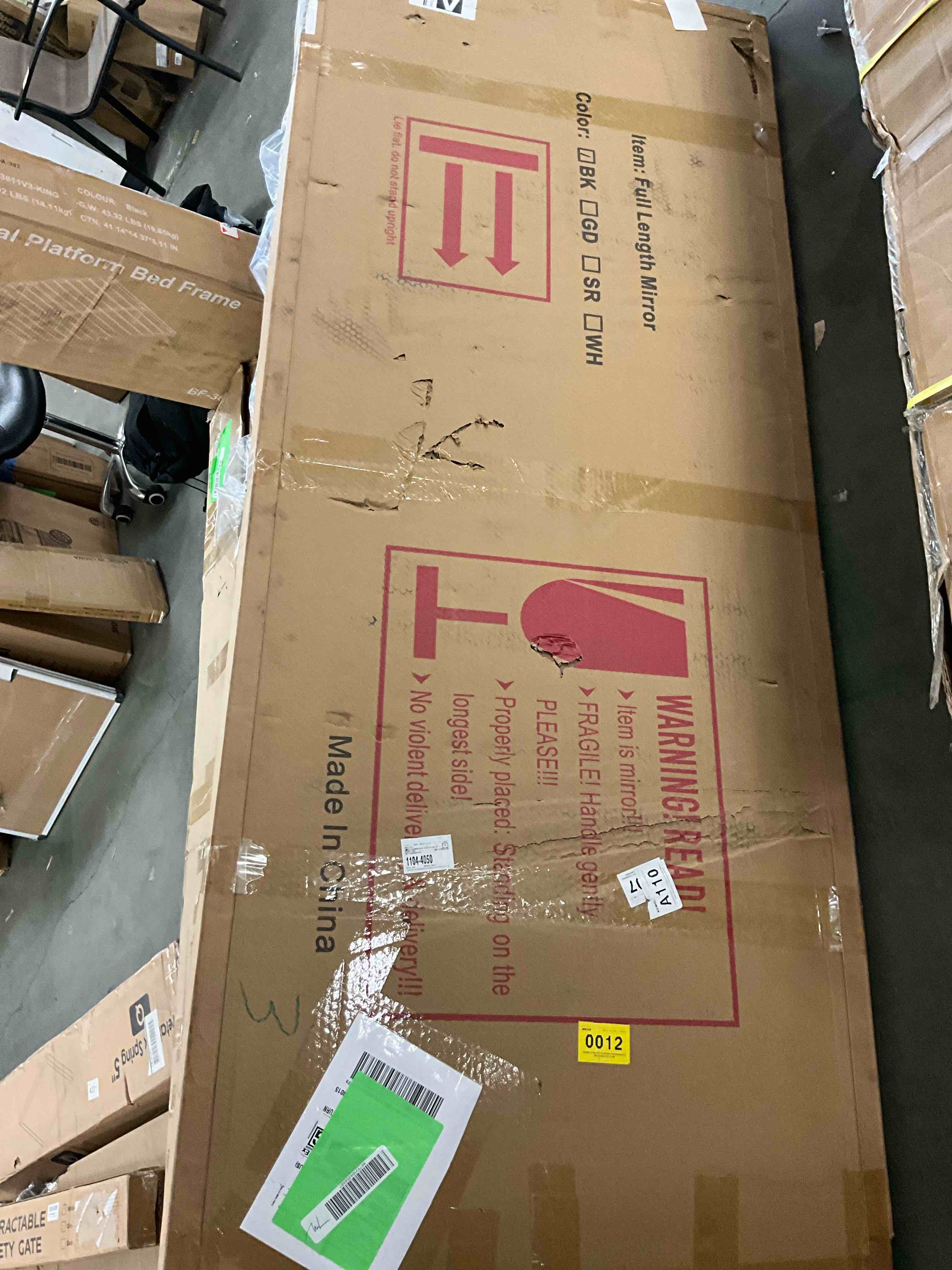 antok vintage 71" x 28" full-length mirror with carved metal frame, baroque-style floor mirror for living room, bedroom, entryway or hallway, luxury gold