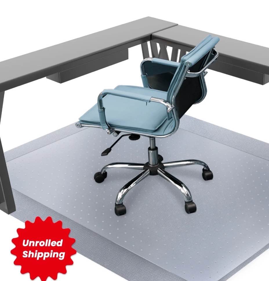 VAVSEA Office Chair Mat for Carpet Floor, Computer Desk Chair Mat for Low Pile Carpet, 36" x 48" Heavy Duty Polycarbonate Clear Floor Mat for Home Office