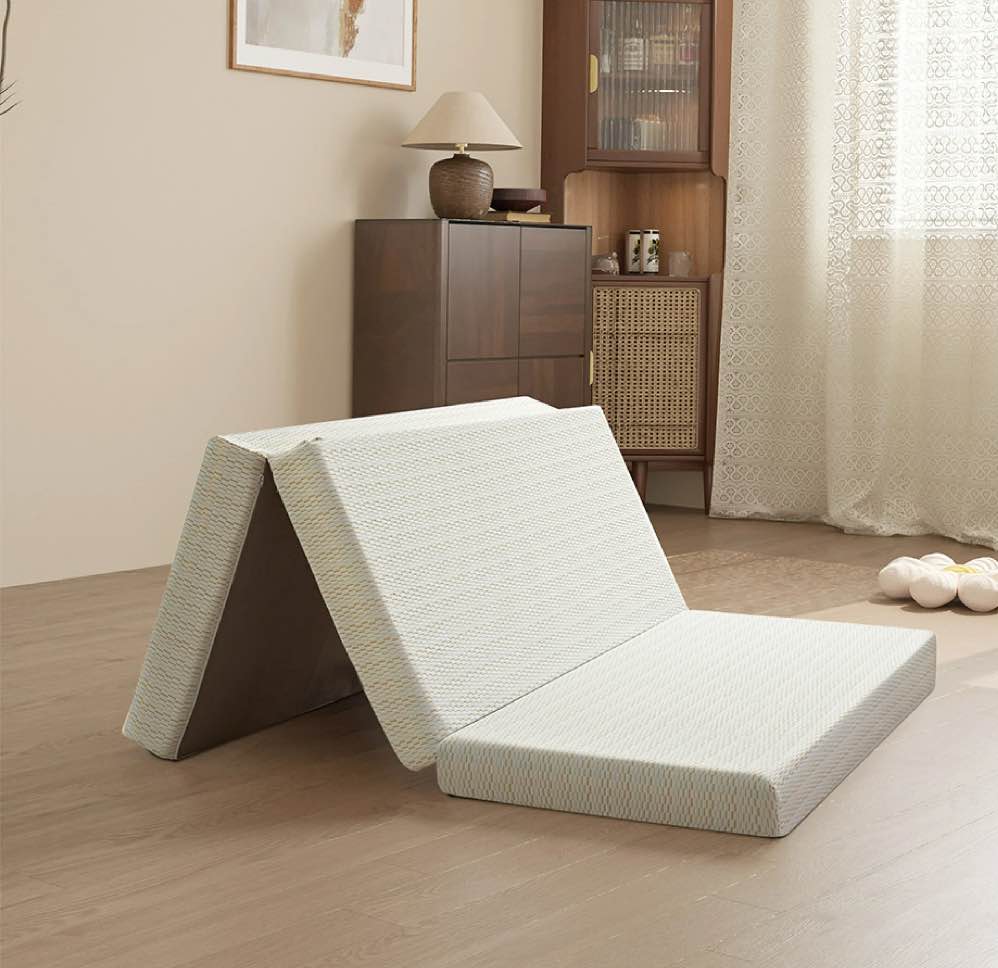 MLILY 4 inch Tri-Folding Memory Foam Twin Mattress, Portable Guest Bed in a Box