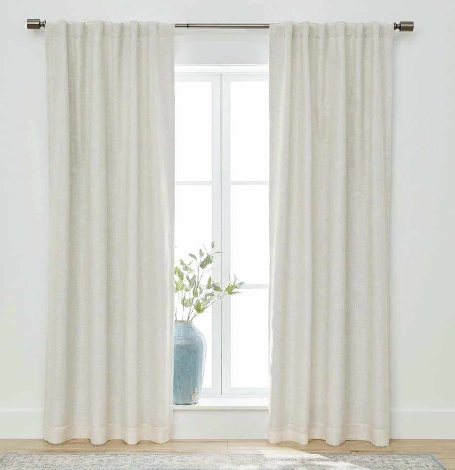 better homes & gardens linen blend curtain, single panel, vanilla dream, 50" w x 95" l