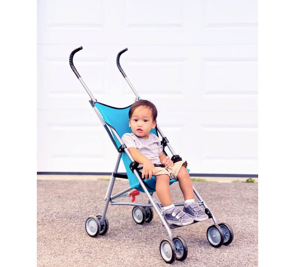 cosco kids comfort height umbrella stroller, freshwater turquoise, toddler, unisex