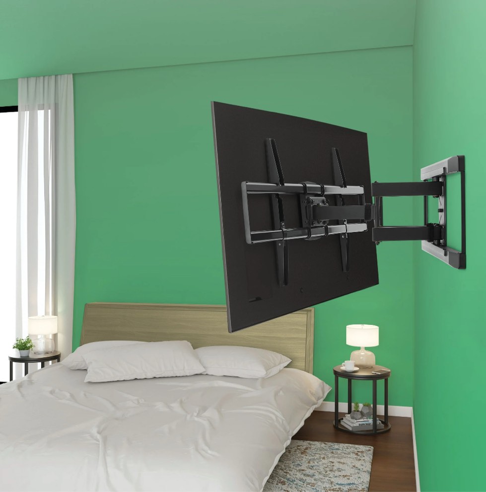onn full motion tv wall mount for 50" to 86" tvs, ul listed, swivel ±45°, up to +15/-15°tilting