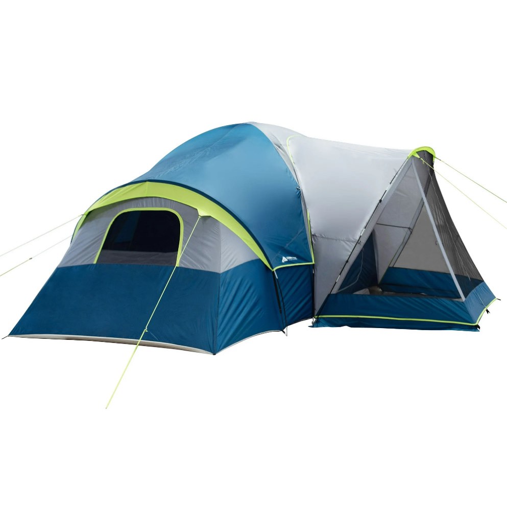 ozark trail 10-person dome tent with screen porch – 3-room family camping tent with weather protection
