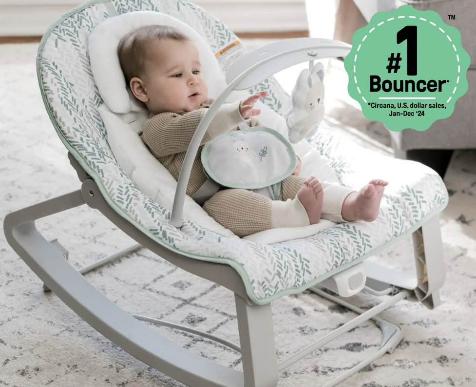 ingenuity keep cozy 3-in-1 vibrating infant & toddler baby bouncer and rocker chair, gray