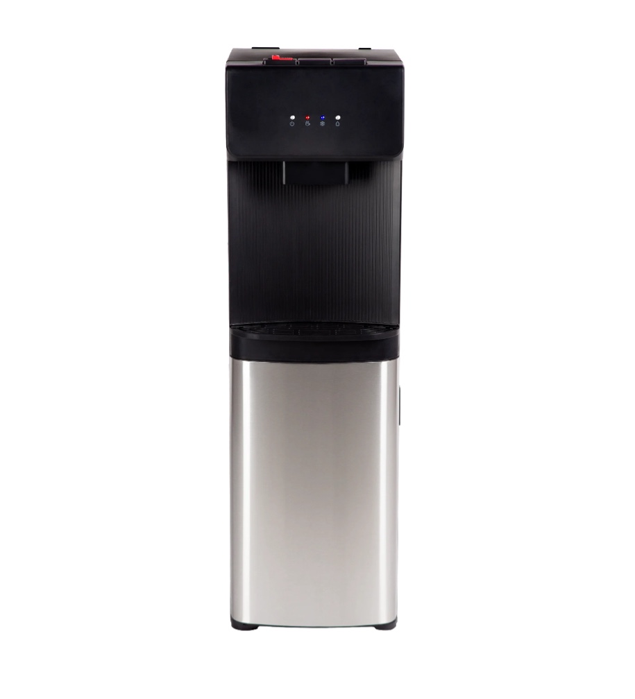 Great Value Bottom Loading Hot/Cold/Room Temp. Water Dispenser, Black/Stainless Steel Water Cooler, 41" High
