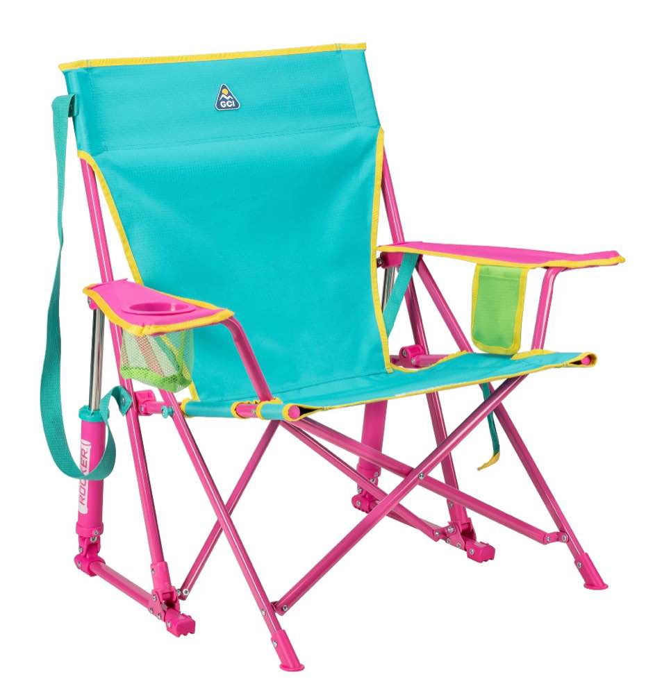 GCI Outdoor Kickback Rocker Foldable Rocking Camp Chair, Green Retro
