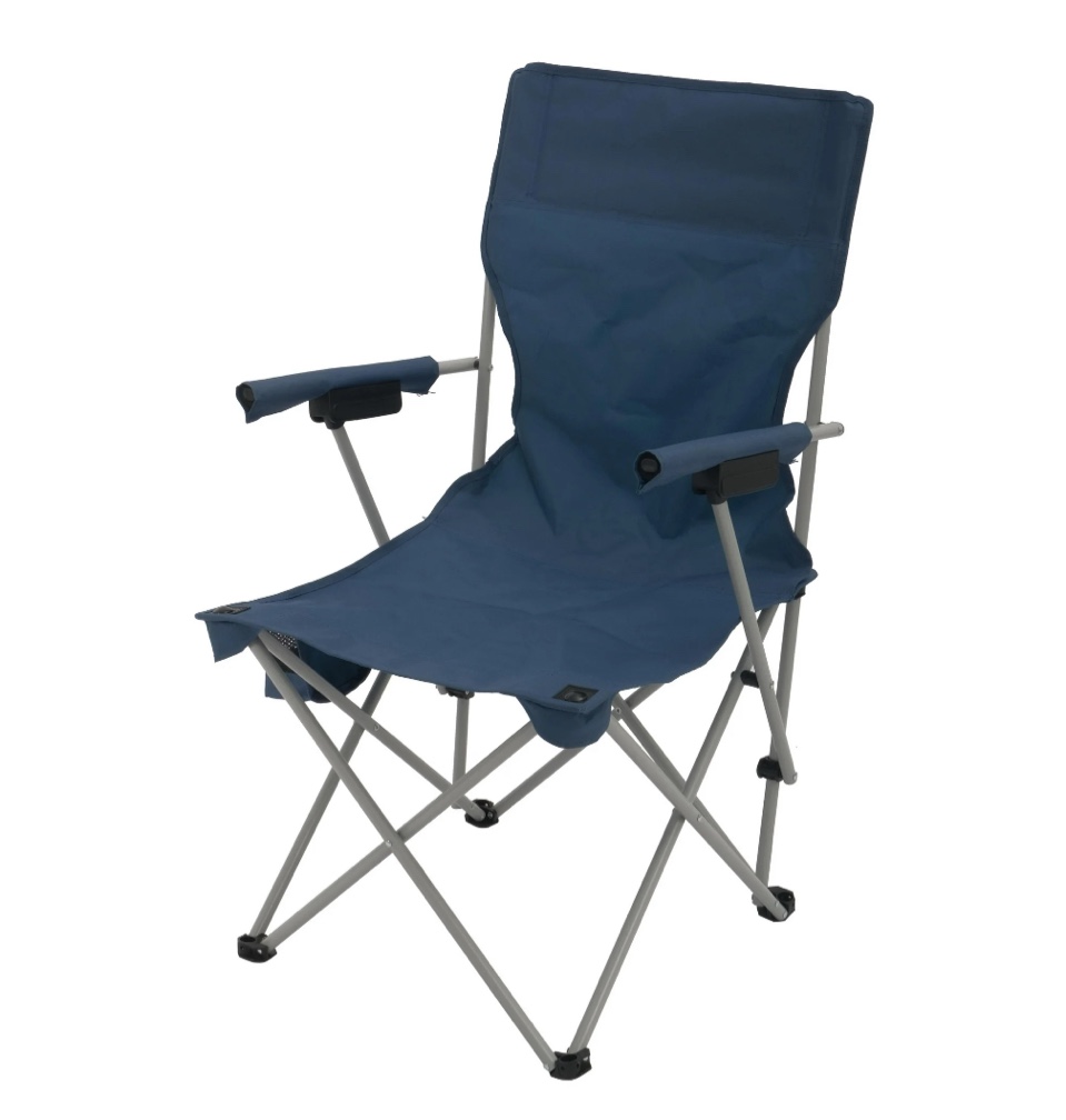 Ozark Trail Hard Arm Chair, Durable Polyester Seat, Strong Steel Frame, Portable with Cup Holder
