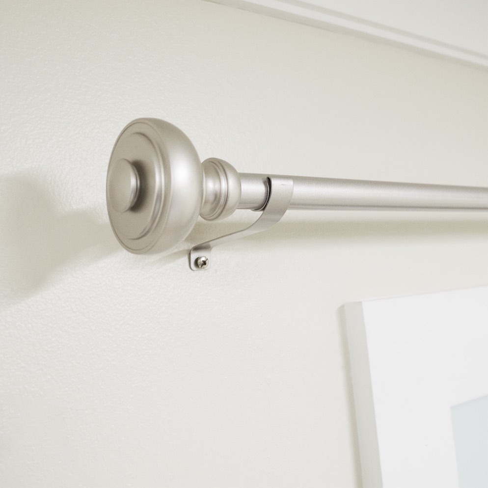Mainstays ¾” Cameron Urn Single Curtain Rod, 30-84”, Nickel