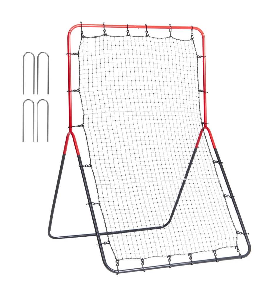 VEVOR Baseball And Softball Rebounder Net, 3 x 4.5 ft PitchBack Baseball Pitching Nest, 3-Way Baseball, Softball Pitchback Net, Fielding Trainer, Bounce Back Net for Fielding/Throwing Practice