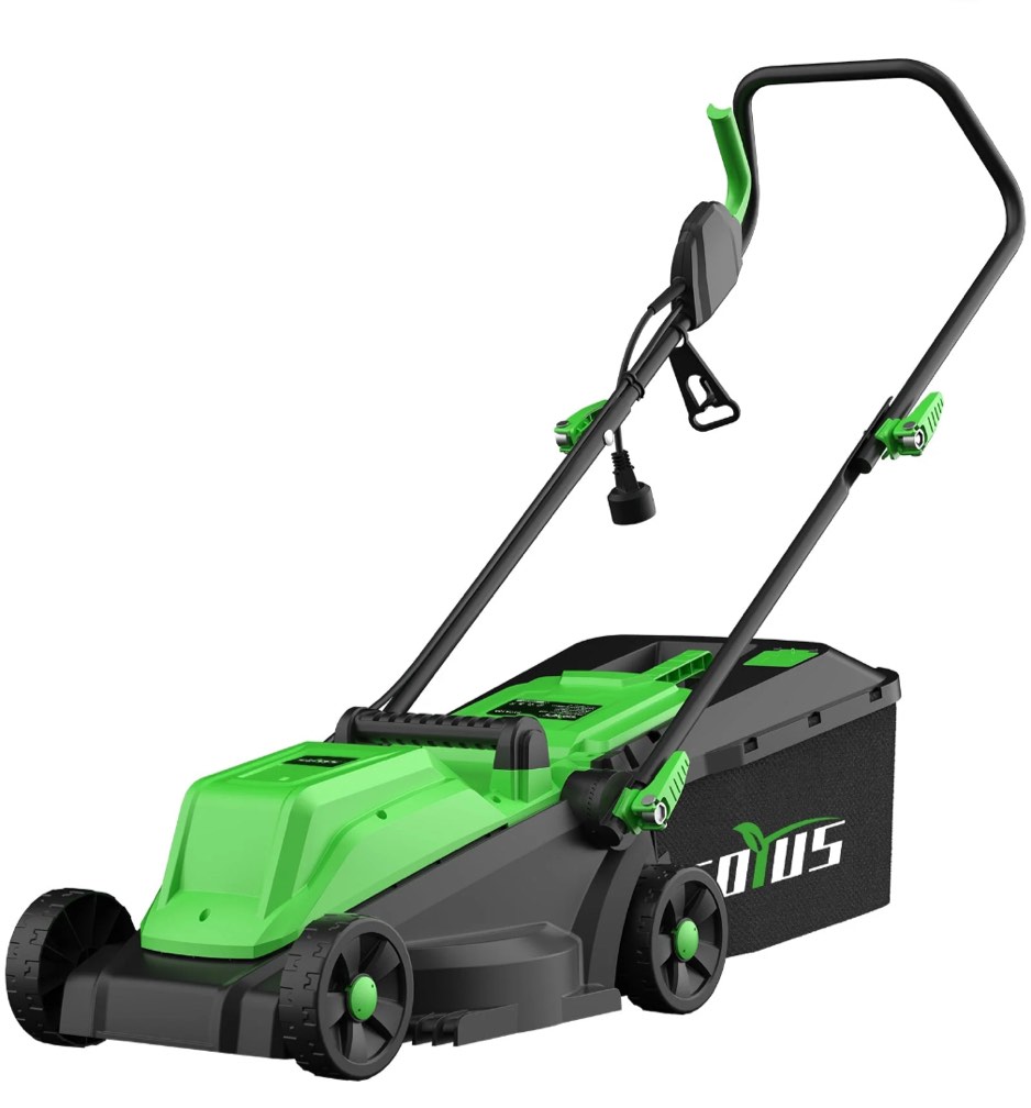SOYUS Electric Lawn Mower Corded, 13" 11-Amp Lawn Mowers with 8 Gallon Collection Bag