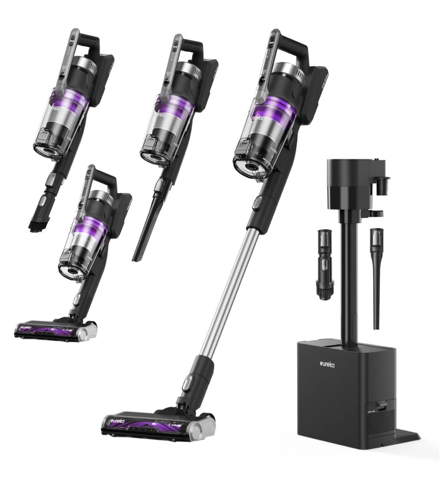 Eureka Stylus Elite Anti-Tangle Cordless Stick Vacuum Cleaner  60 Minute Runtime  Auto-Empty Dust Station  Pet Hair  Multi-Surface  NEC490SE