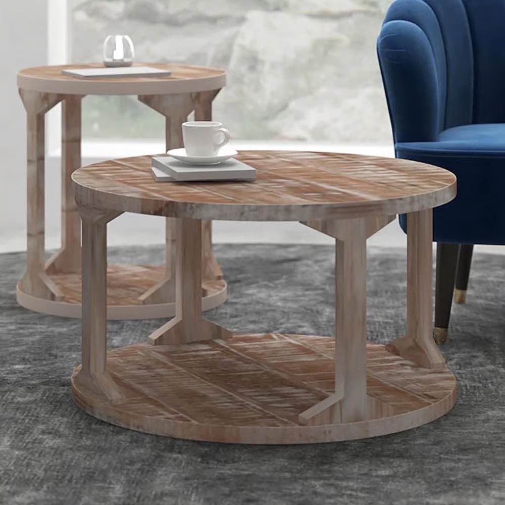 Bingham Rustic Modern Solid Wood Coffee Table