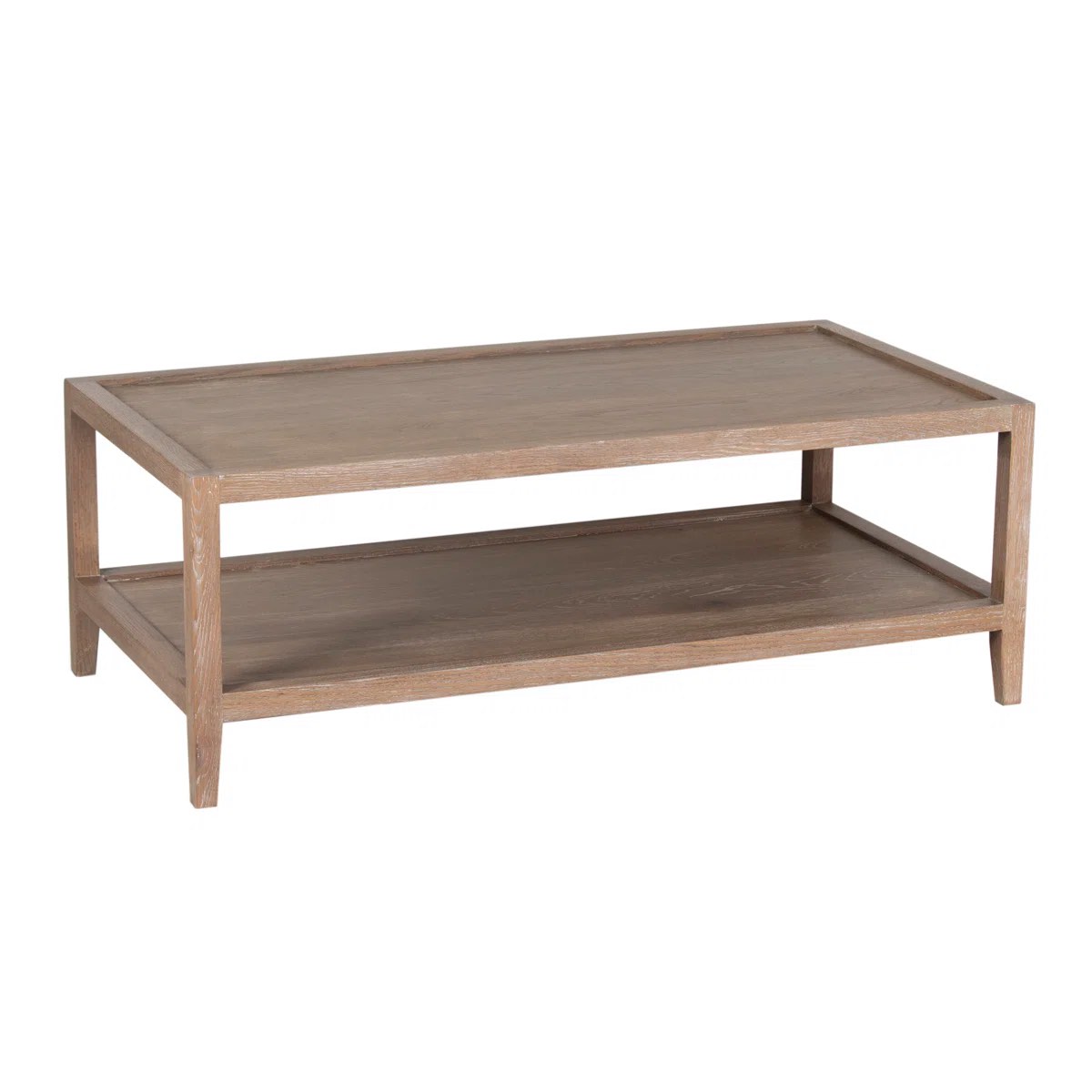 Chaidez Solid White Oak Wood Coffee Table, Brown