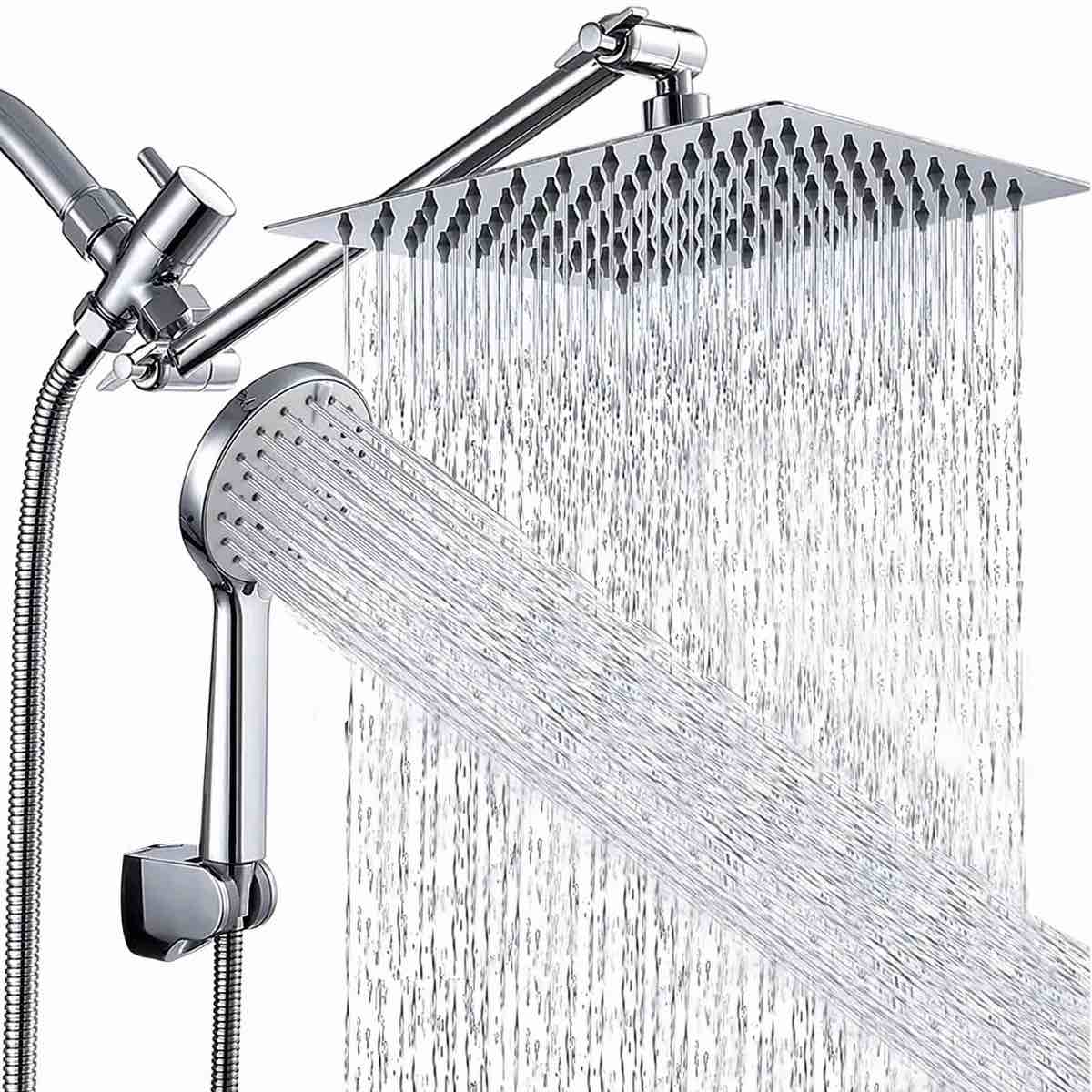 Chrome Shower Heads High Pressure With Handheld Spray Combo 8'' Head System