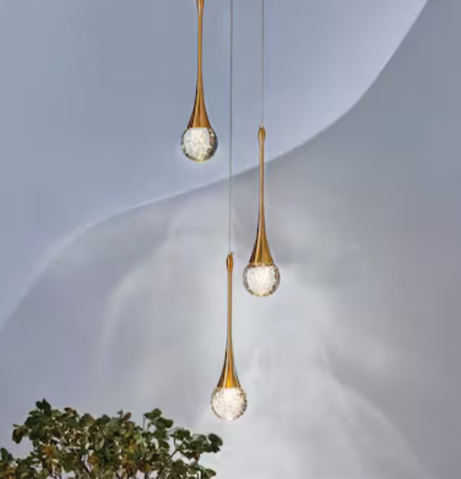 AloaDecor Lighting 3 -Light Antique Brass Glam Integrated LED Bare bulb For Use in Bedrooms, Dining
