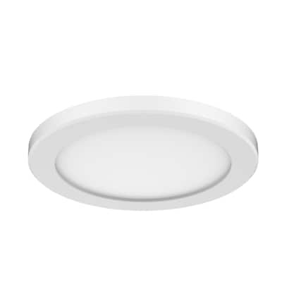 1 -Light 7.5-in Matte White Integrated LED Flush Mount Light