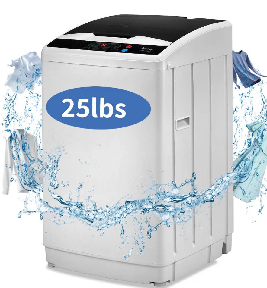 ktaxon portable washing machine, full automatic washer and dryer combo, with built-in pump drain 25 lbs capacity laundry washer spin dryer for apartment dorm