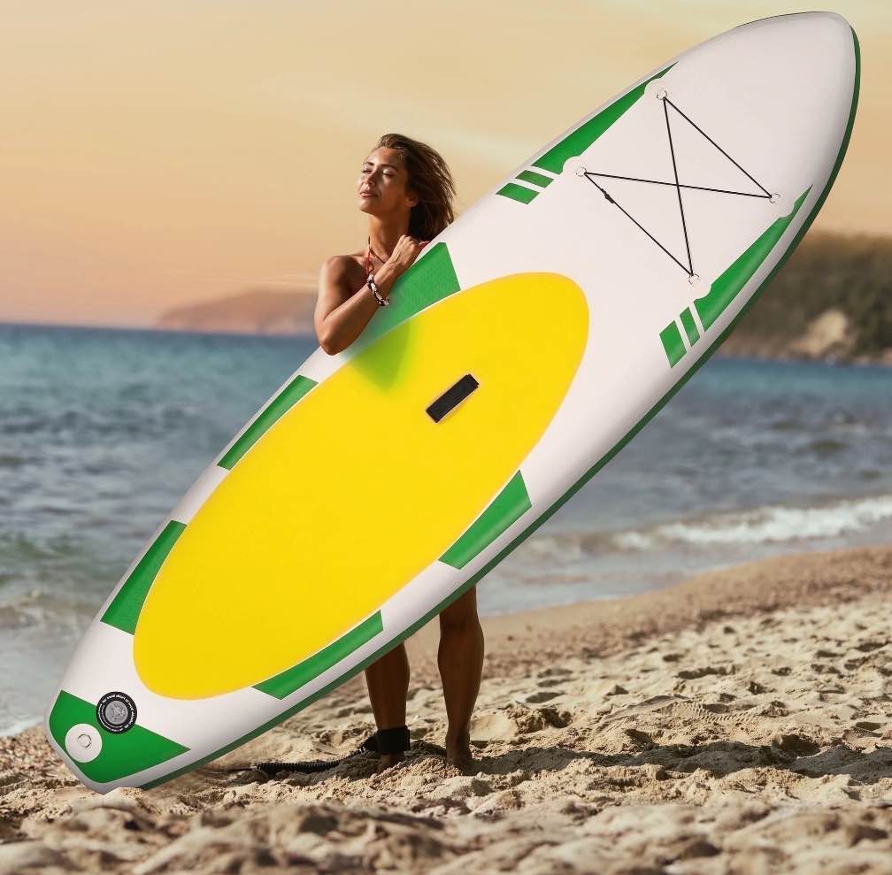 Naipo Inflatable Stand Up Paddle Board 10FT Paddle Board with Fast Pumping Carry Bag Versatile for Most Users Avocado Green