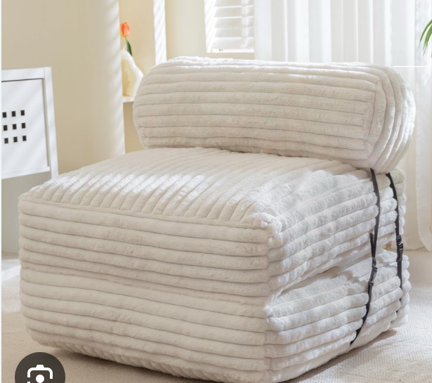 ovios folding sofa bed convertible futon chair bed sleeper comfy fold out floor couch with pillow lounge bed for small spaces, beige