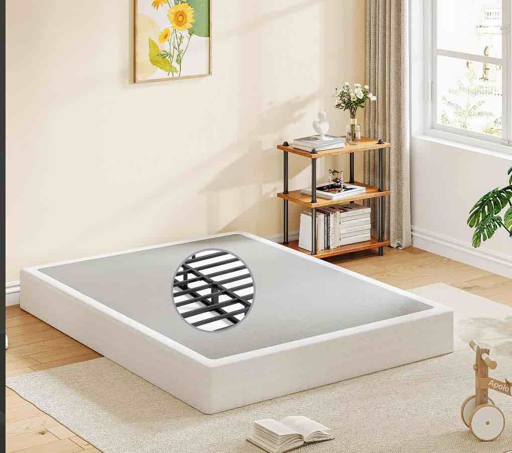 qftime 9" metal full box spring, mattress foundation, heavy-duty, easy assembly