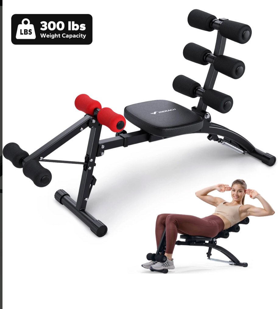 merach ab machine, stomach workout equipment with adjustable length, abdominal workout bench with ergonomic design