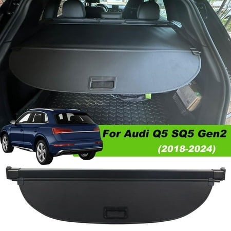 fit 2018-2024 audi q5 sq5 retractable cargo cover for 2018 2019 2020 2021 2022 2023 2024 audi q5 sq5 suv accessory black rear trunk privacy shield shade