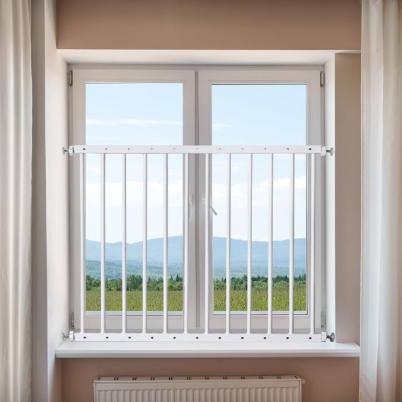 Window Guards for Children,Adjustable 32.9"-35" Wide Window Guards Kids, Child Safety Guard Prevents Accidental Falls(White, 1 Piece)
