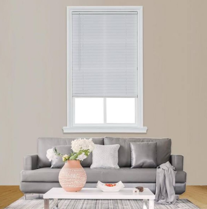 1-inch Cordless Light Filtering Vinyl Mini Blinds 31”x64” White Brand New In Box