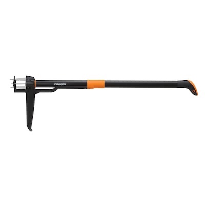 fiskars 39.25 in. stainless steel weeder aluminum handle  black and orange