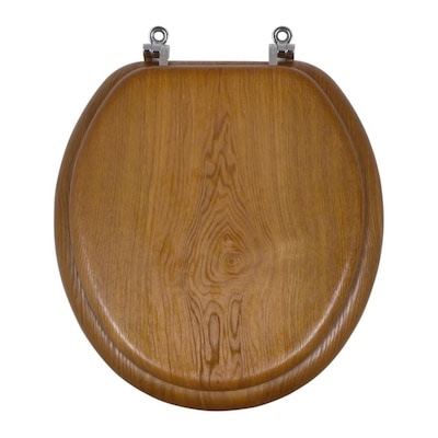 Project Source Wood OAK veneer Round Toilet Seat