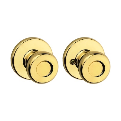 Kwikset Mobile Home Polished Brass Steel Passage Door Knob 3 Right or Left Handed
