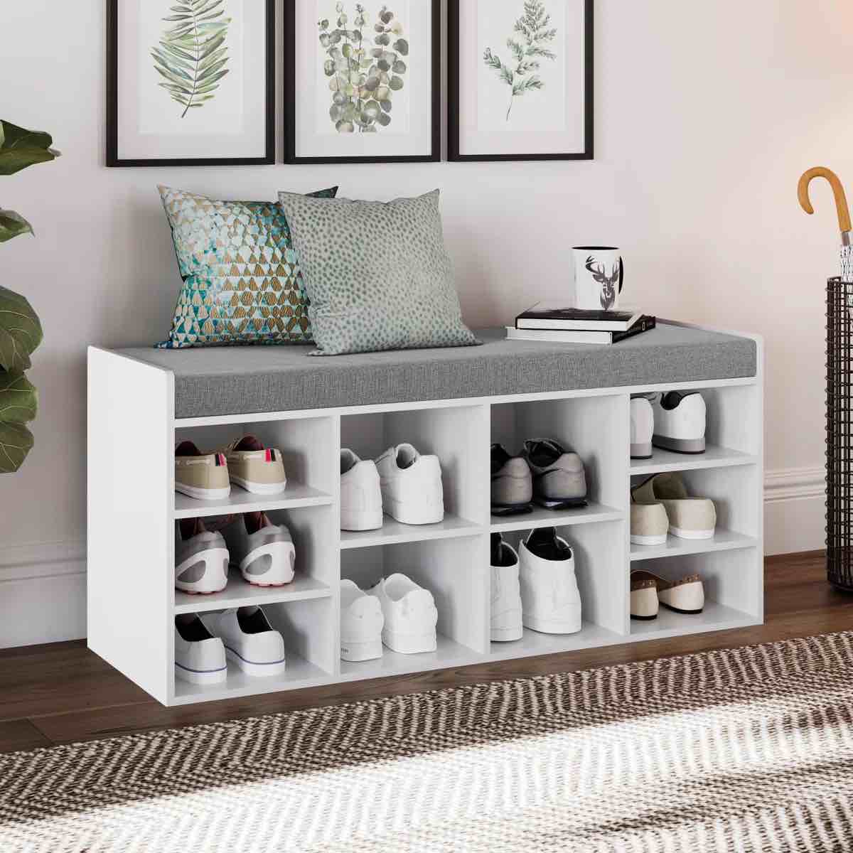 10 pair shoe storage bench