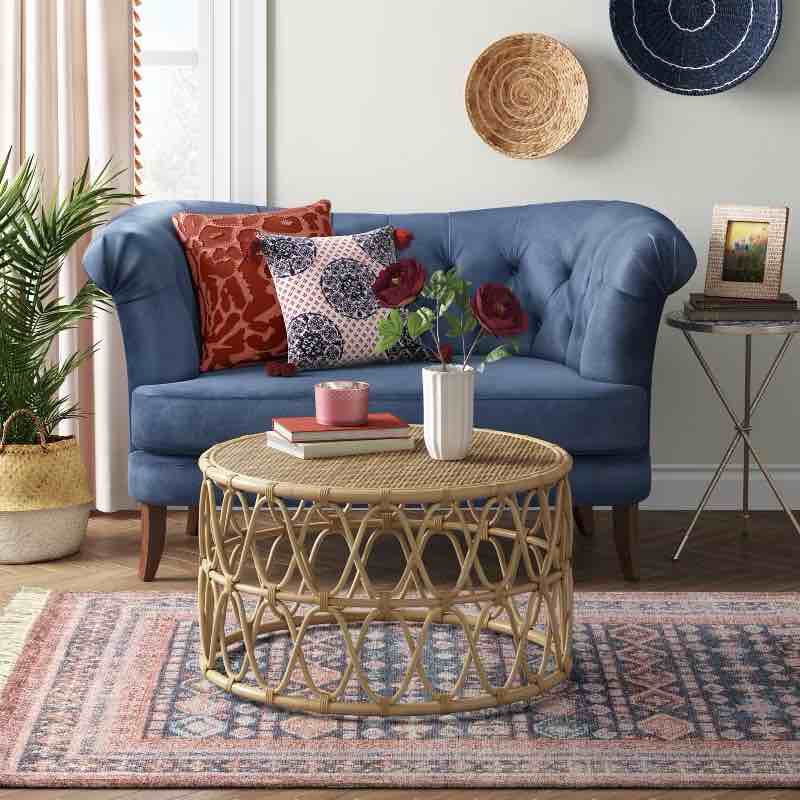 5"x7" Alexandra Floral Printed Border Persian Style Rug Blush Pink - Opalhouse™